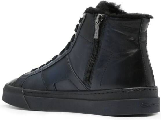 Santoni High-top leren sneakers Blauw