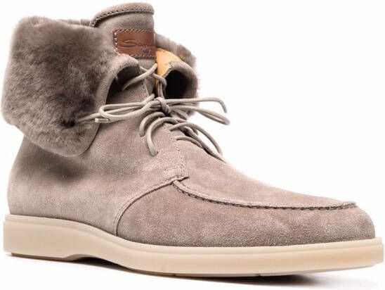 Santoni Lammy enkellaarzen Beige