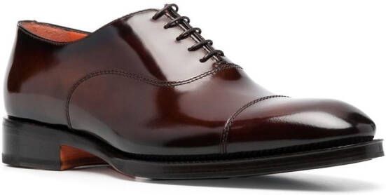 Santoni Leren Oxford schoenen Bruin