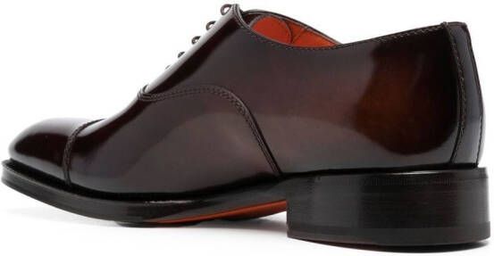 Santoni Leren Oxford schoenen Bruin