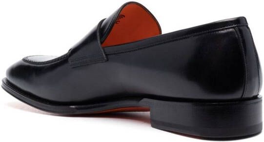 Santoni Leren penny loafers Zwart