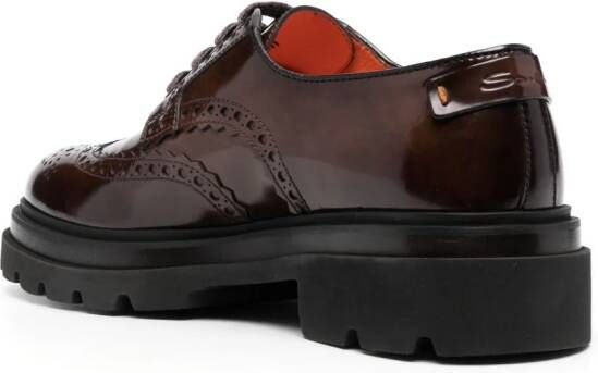 Santoni Leren brogues Bruin