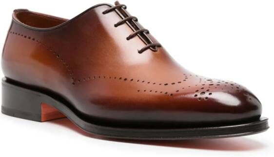 Santoni Leren brogues Bruin