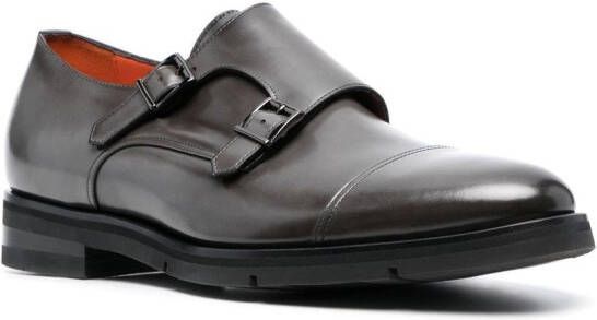 Santoni Leren gespschoenen Grijs