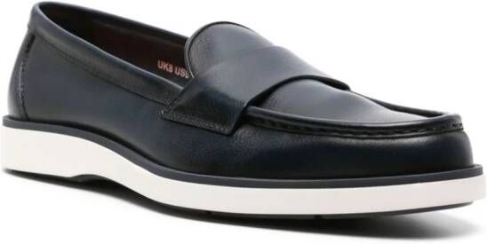 Santoni Leren loafers Blauw