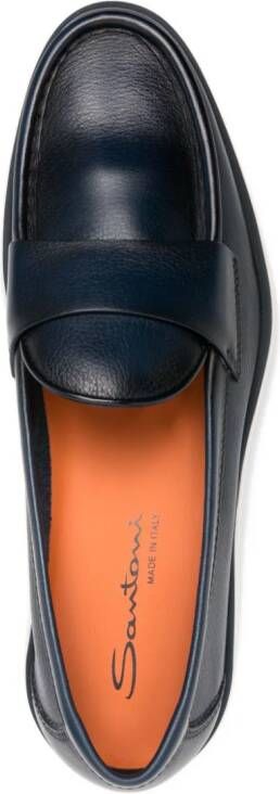 Santoni Leren loafers Blauw