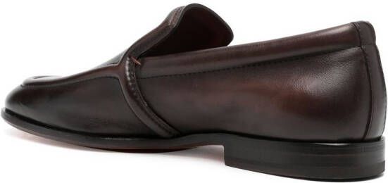 Santoni Leren loafers Bruin