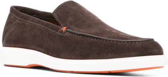 Santoni Leren loafers Bruin