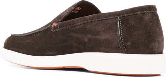 Santoni Leren loafers Bruin