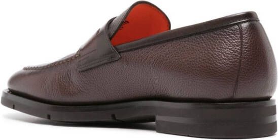 Santoni Leren loafers Bruin