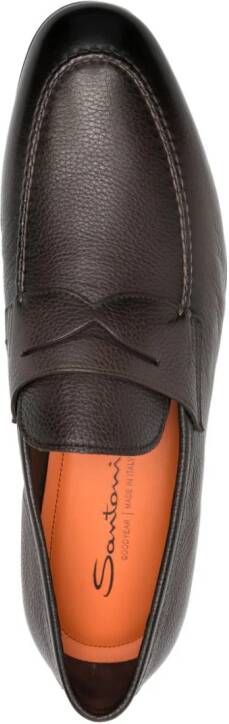 Santoni Leren loafers Bruin