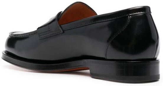 Santoni Leren loafers Zwart