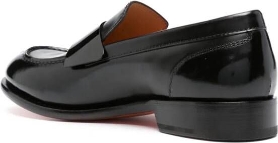 Santoni Leren loafers Zwart