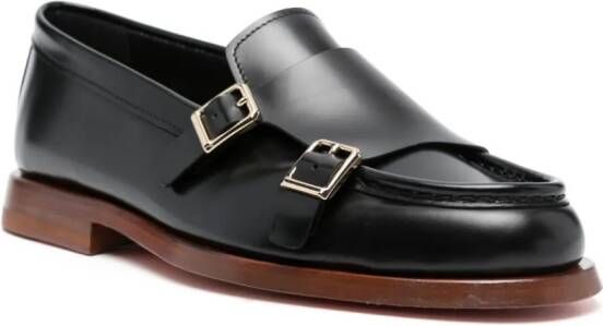 Santoni Leren loafers Zwart