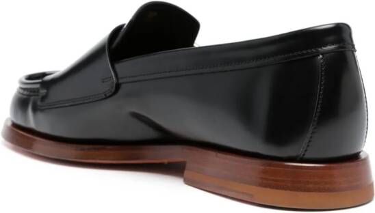 Santoni Leren loafers Zwart