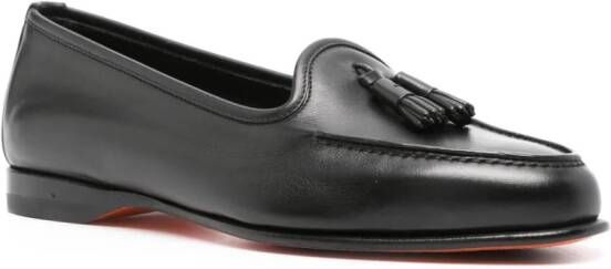 Santoni Leren loafers Zwart