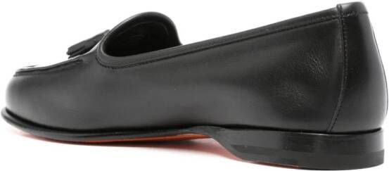 Santoni Leren loafers Zwart