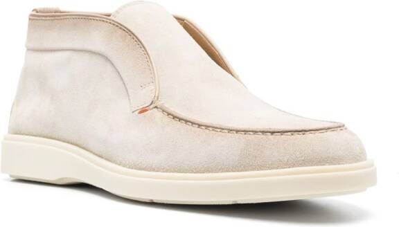 Santoni Leren riem Beige