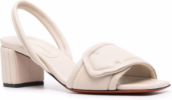 Santoni Leren slingback sandalen Beige