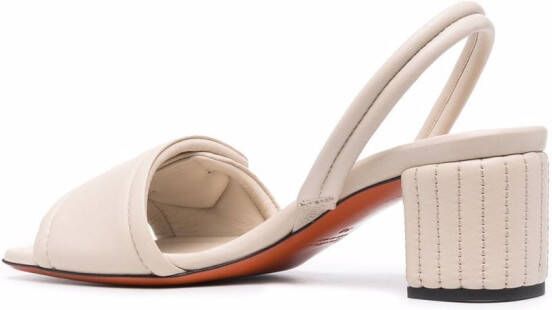 Santoni Leren slingback sandalen Beige