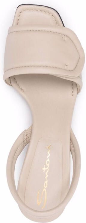 Santoni Leren slingback sandalen Beige