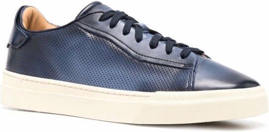 Santoni Leren sneakers Blauw