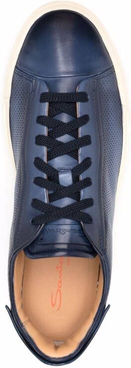 Santoni Leren sneakers Blauw