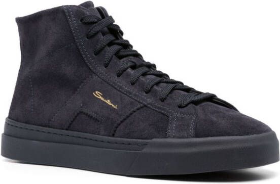 Santoni Leren sneakers Blauw