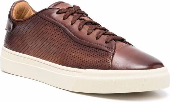 Santoni Leren sneakers Bruin