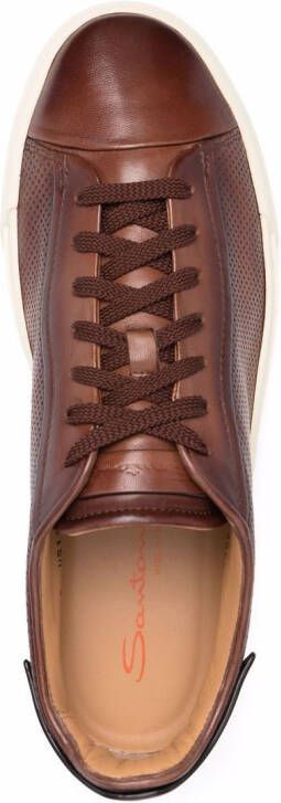 Santoni Leren sneakers Bruin