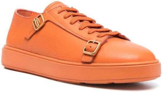 Santoni Leren sneakers Oranje