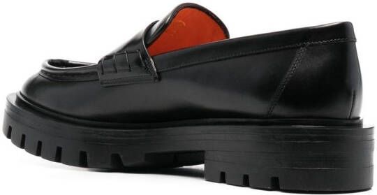 Santoni Loafers met geribbelde zool Zwart