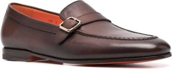 Santoni Loafers met gesp Bruin