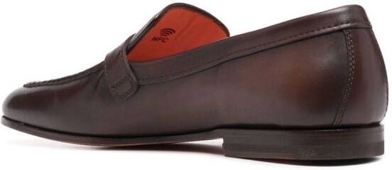 Santoni Loafers met gesp Bruin