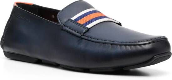 Santoni Loafers met gestreepte band Blauw