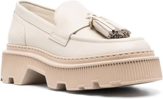 Santoni Loafers met kwastje Beige