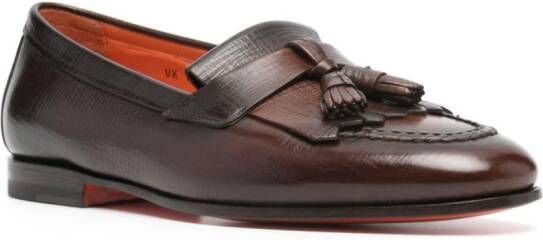 Santoni Loafers met ombré-effect Bruin