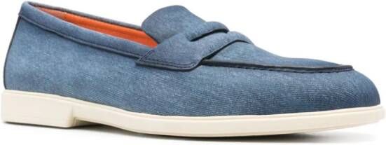 Santoni Malibu leren loafers Blauw