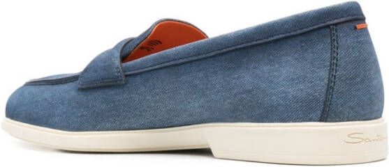 Santoni Malibu leren loafers Blauw