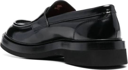 Santoni Leren loafers Zwart