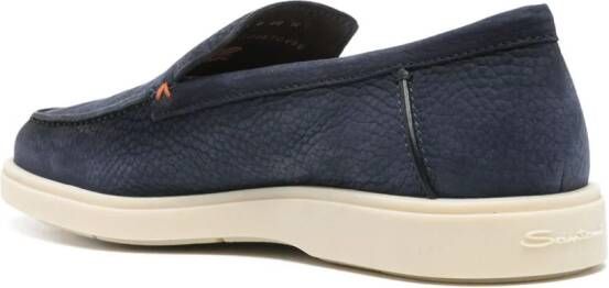 Santoni Suède loafers Blauw