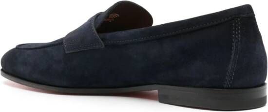 Santoni Suède loafers Blauw