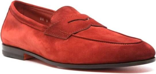 Santoni Suède loafers Rood