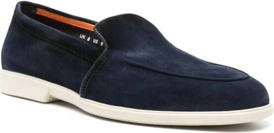 Santoni Suède loafers Blauw