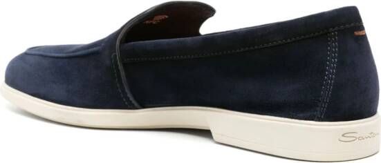 Santoni Suède loafers Blauw