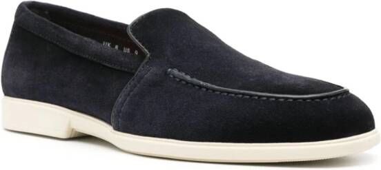 Santoni Suède loafers Blauw