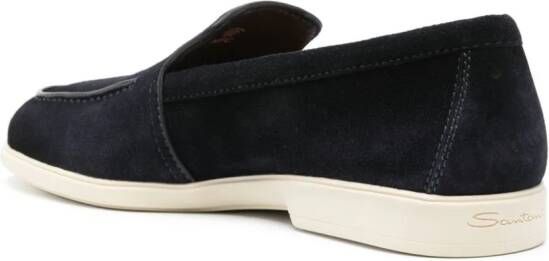 Santoni Suède loafers Blauw