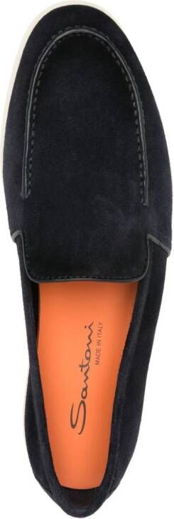 Santoni Suède loafers Blauw