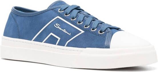 Santoni Suède sneakers Blauw