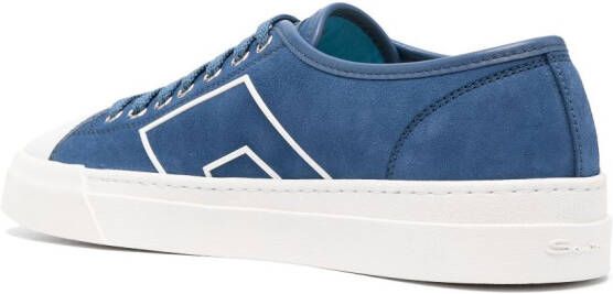 Santoni Suède sneakers Blauw